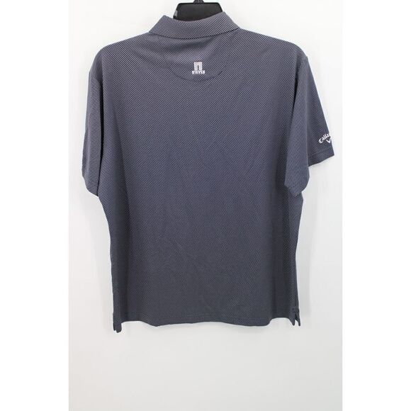 CALLAWAY STEVES SIZE LARGE OPTI DRI POLO DIAGONAL STRIPE NAVY SHORT SLEEVE SHIRT - Picture 4 of 6